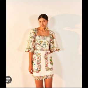 Delicate forest scarves mini dress Farm Rio size XS